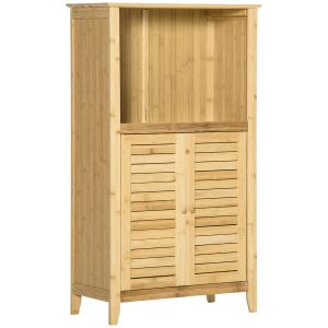 Armario de baño bambú color madera 50x25.5x92 cm homcom