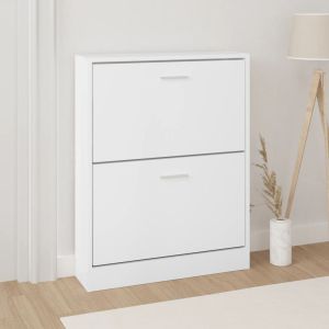 Mueble zapatero madera contrachapada blanco 59x17x81 cm