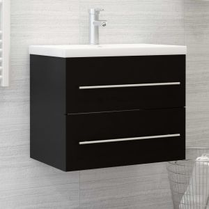 Mueble con lavabo madera de ingeniería negro es3557