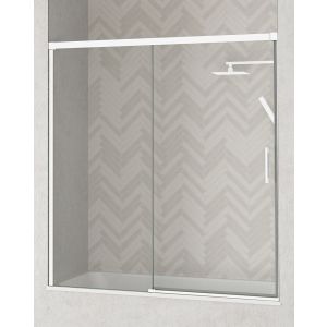 Mampara bañera de 1 fijo 1 puerta | transparente -blanco 170cm