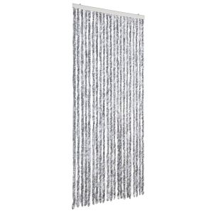 vidaXL cortina mosquitera de chenilla blanca y gris 90x200 cm