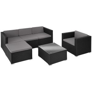 Conjunto de ratán lignano, negro