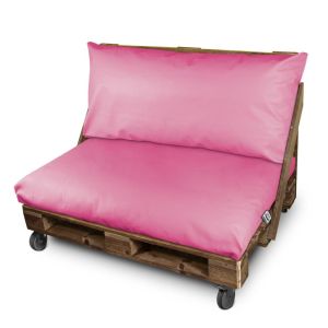 Cojín para palets polipiel exterior rosa asiento 120x80x20