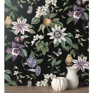 Papel pintado gaulan de flores y frutos  nácar 5.23m²