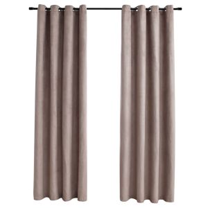 vidaXL cortinas opacas con anillas de metal 2 pzs gris topo 140x175 cm