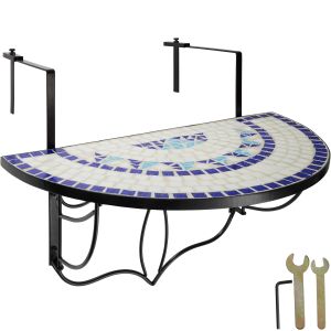 Mesa plegable de balcón para macetas mosaico 75x65x62cm