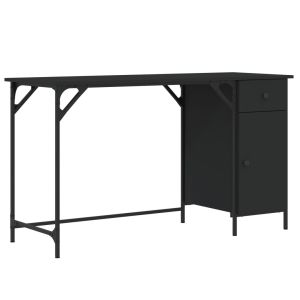 vidaXL escritorio para ordenador madera ingeniería negro 131x48x75 cm