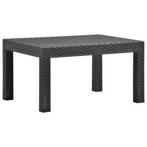 vidaXL mesa de jardín pp ratán gris antracita 58x58x41 cm