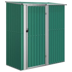 vidaXL cobertizo de jardín acero galvanizado verde 180,5x97x209,5 cm