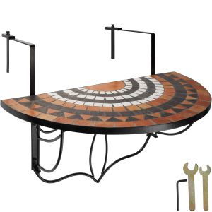 Mesa plegable de balcón para macetas mosaico 75x65x62cm