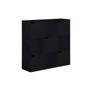 Estantería rebecca mobili kachnar 90x90x30 aglomerado negro moderno