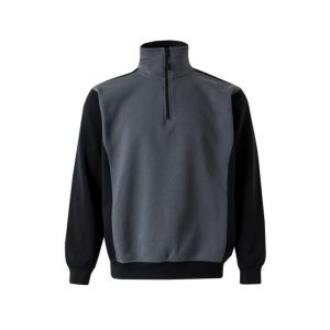 Sudadera bicolor cremallera l gris/negro