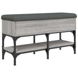 vidaXL banco zapatero madera de ingeniería gris sonoma 82x32x45 cm