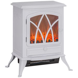 Chimenea eléctrica plástico, metal color blanco 45x28.5x54 cm Homcom