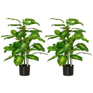 Plantas artificiales peva color verde 17x17x95 cm Homcom