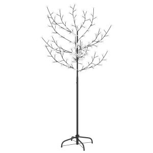 vidaXL árbol de navidad 120 LEDs blanco cálido flores de cerezo 150 cm