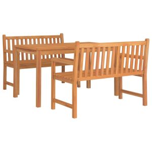 vidaXL juego de comedor para jardín 3 pzas madera maciza de teca