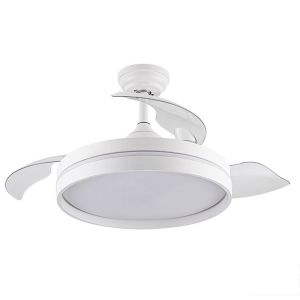 Ventilador dc nalon l blanco cct regulable control remoto LED fabrilamp