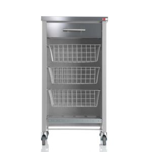 Carro de cocina con ruedas, verdulero chelsea, encimera en acero inoxidable