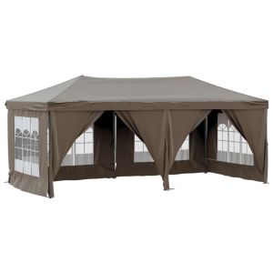 vidaXL carpa para fiestas plegable con paredes gris taupé 3x6 m