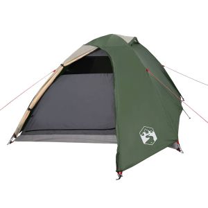 vidaXL tienda de campaña iglú para 3 personas impermeable verde
