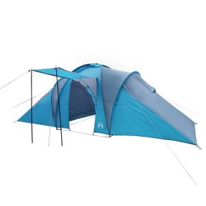 vidaXL tienda de campaña 6 personas tafetán 185t azul 576x238x193 cm