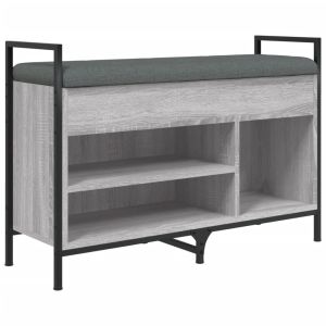 vidaXL banco zapatero madera de ingeniería gris sonoma 85,5x32x57,5 cm