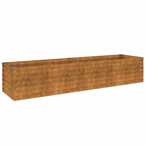 vidaXL jardinera acero corten 194x50x36 cm