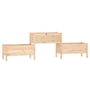 vidaXL jardinera de madera maciza de pino 245,5x44x75 cm