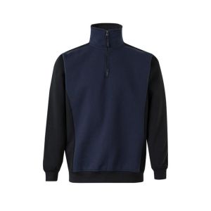 Sudadera bicolor cremallera xl azul navy/negro