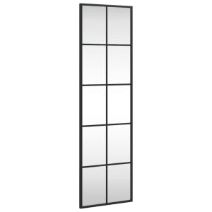 vidaXL espejo de pared rectangular de hierro negro 30x100 cm