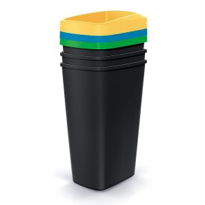 Keden juego de 3 cubos de reciclaje multicolor 3x45l c/u - "compacta q"