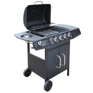 vidaXL barbacoa grill de gas 4+1 quemadores negra