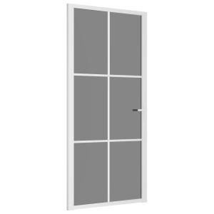 vidaXL puerta interior vidrio egs y aluminio blanco 93x201,5 cm