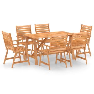 vidaXL juego de comedor para jardín 7 piezas madera maciza de acacia