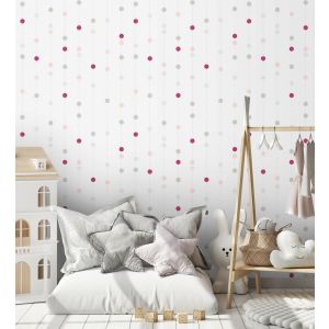 Papel pintado gaulan  lavable de círculos hilados en relieve estilo 5.33m²