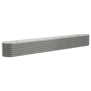 vidaXL jardinera arriate acero recubrimiento polvo gris 332x40x36 cm