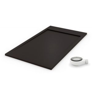 Plato de ducha ambiente negro - 80x180cm - resina con cargas minerales