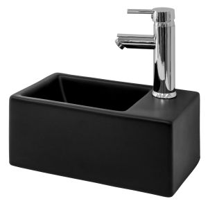 Lavabo sobre encimera, cerámica 35,5x20,5x12,5cm negro ml-design