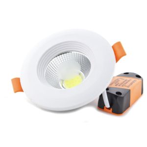 Downlight LED cob 7w redondo empotrar blanco, luz neutra 4200k