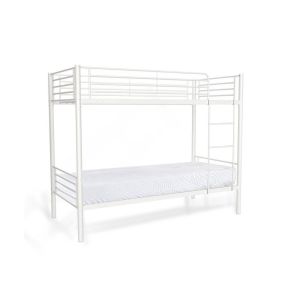 Litera metalica doble cama 90cm as-110 blanco + 1 colchon (90x190 cm)