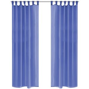 vidaXL cortinas de gasa 2 unidades 140x175 cm azul real