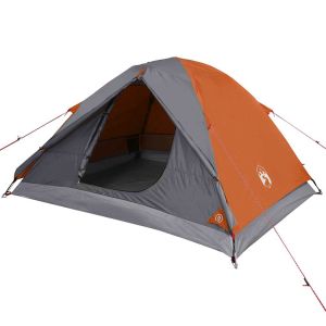 vidaXL tienda de campaña iglú para 3 personas impermeable naranja
