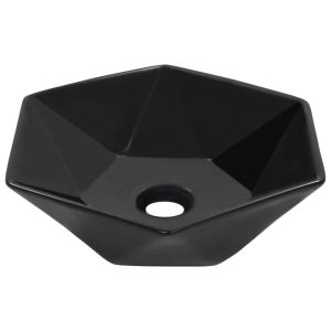 vidaXL lavabo 41x36,5x12 cm cerámica negro