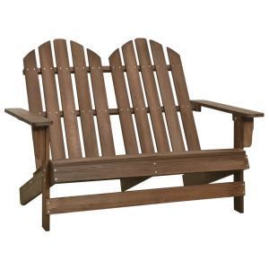 vidaXL otomana adirondack de jardín 2 plazas madera de abeto marrón