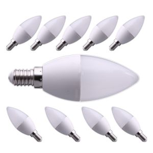 10x bombilla LED vela 4w rosca e14 4200k tipo c37