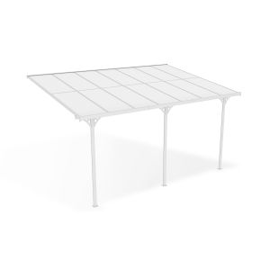 Pergola/cochera adosada kleo 450l300 aluminio blanco