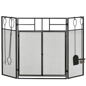 Salvachispas plegable metal 122x2x79 cm homcom, hogar - climatización