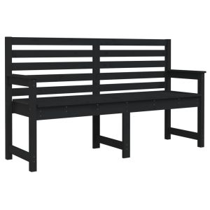 vidaXL banco de jardín madera maciza pino negro 159,5x48x91,5 cm