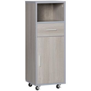 Armario de baño mdf color gris 30x32x87 cm kleankin, hogar - baño